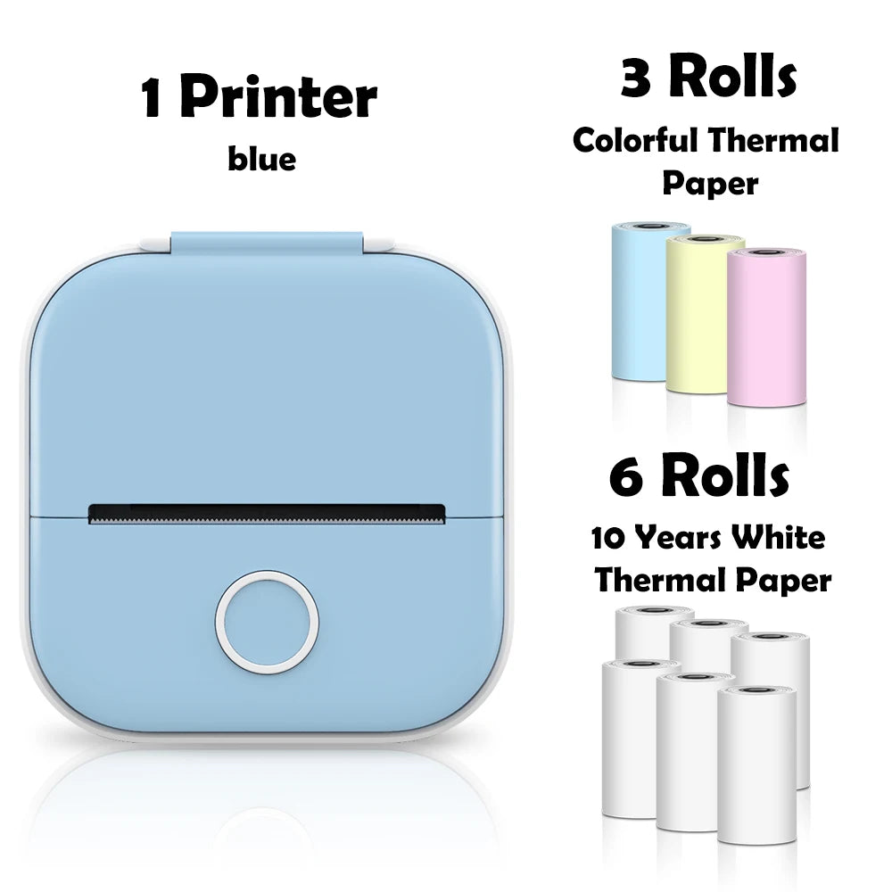 Phomemo T02 Pocket Printer Photo Journal Printing 53mm Sticker Labels Wireless Connection No-Ink Thermal Printing Long Battery