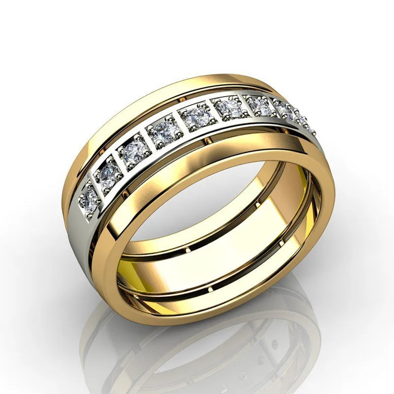 CAOSHI Stylish Temperament Women's Wedding Rings with Dazzling Crystal Trendy Female Engagement Jewelry Statement Accessories
