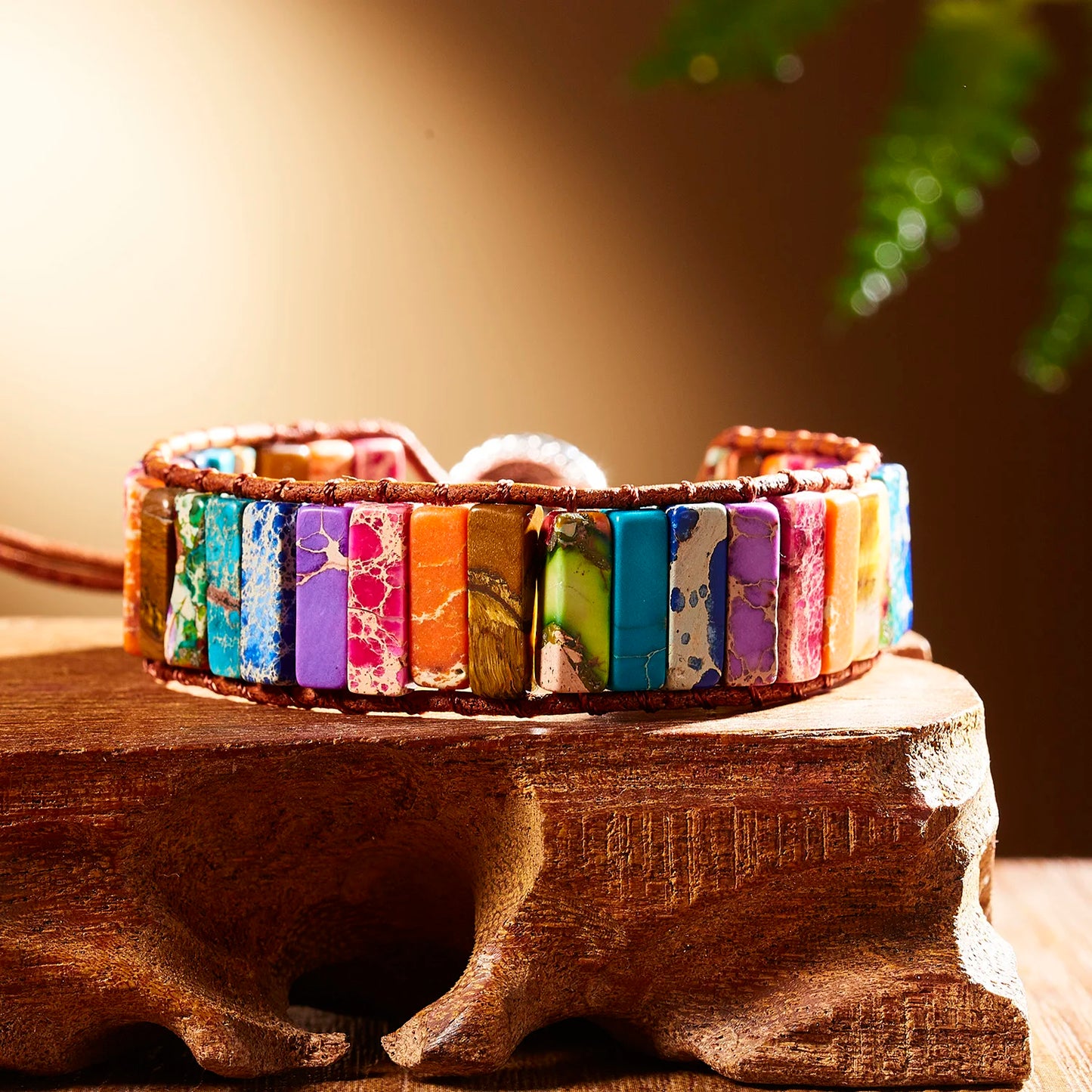 New Fashion Mixed Color Natural Stone Bracelet For Women Men Chakra Heart Wrap Leather Chain Bracelet&Bangle Charm Jewelry