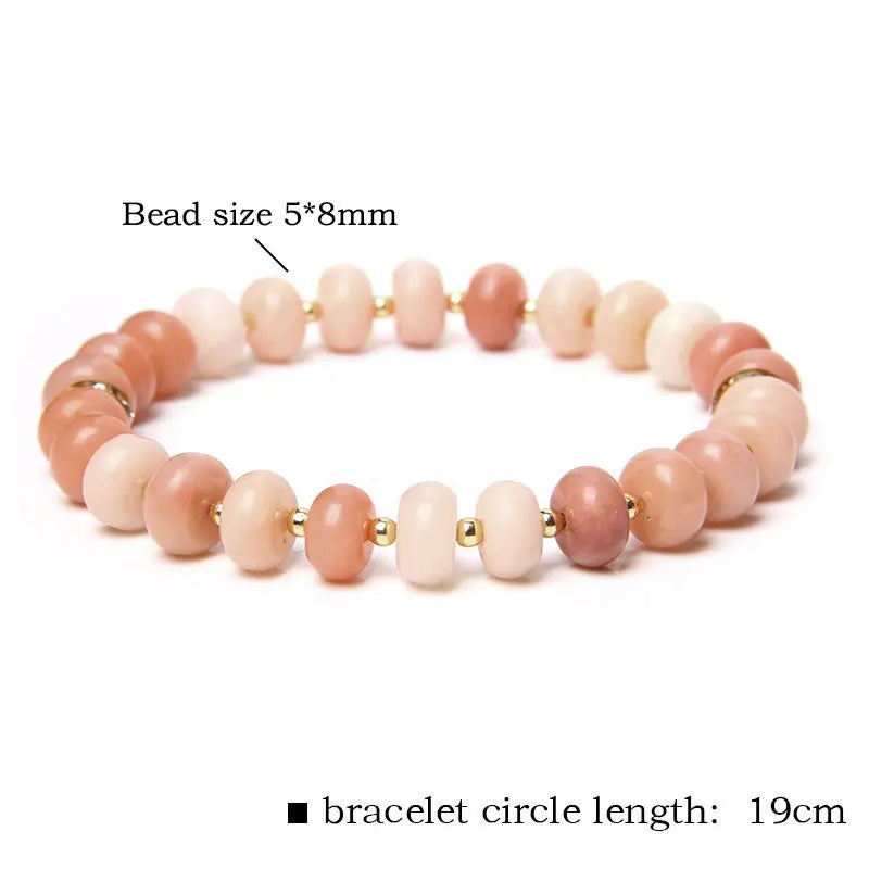 Fashion Natural white Howlite pink aventurine watermelon Tourmalin quartz stone beads bracelet for women lady Gifts Fashion