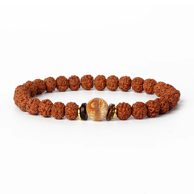 Original Vajra Bodhi Rudraksha Bracelet Men Meditation Mala Bead Bracelets Women Jewelry Nature Prayer Tibetan Buddhism Bracelet