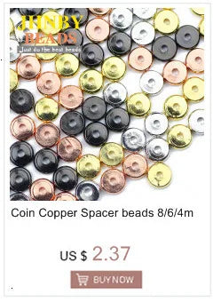 JHNBY 4pcs White Zircon Copper Spacer Beads 6/8/10mm Round Pave CZ Crystal Ball Loose Beads Jewelry Bracelet Making DIY Findings
