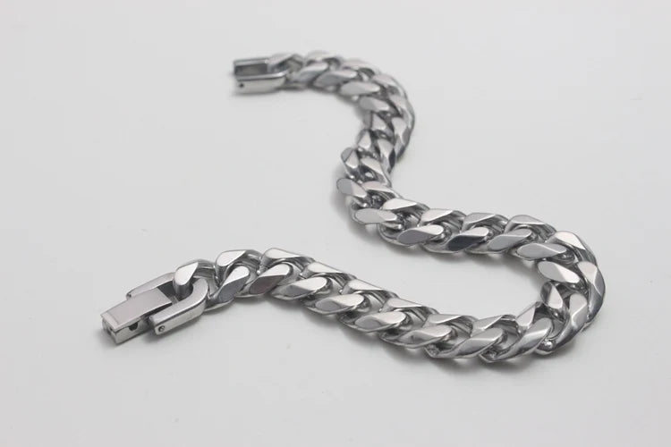 Black Bracelet Men's Accessories Cuban Hip Hop Bracelet Chain Fashion Stainless Steel Men's Chain Gift Vintage Bracelet Jewelry