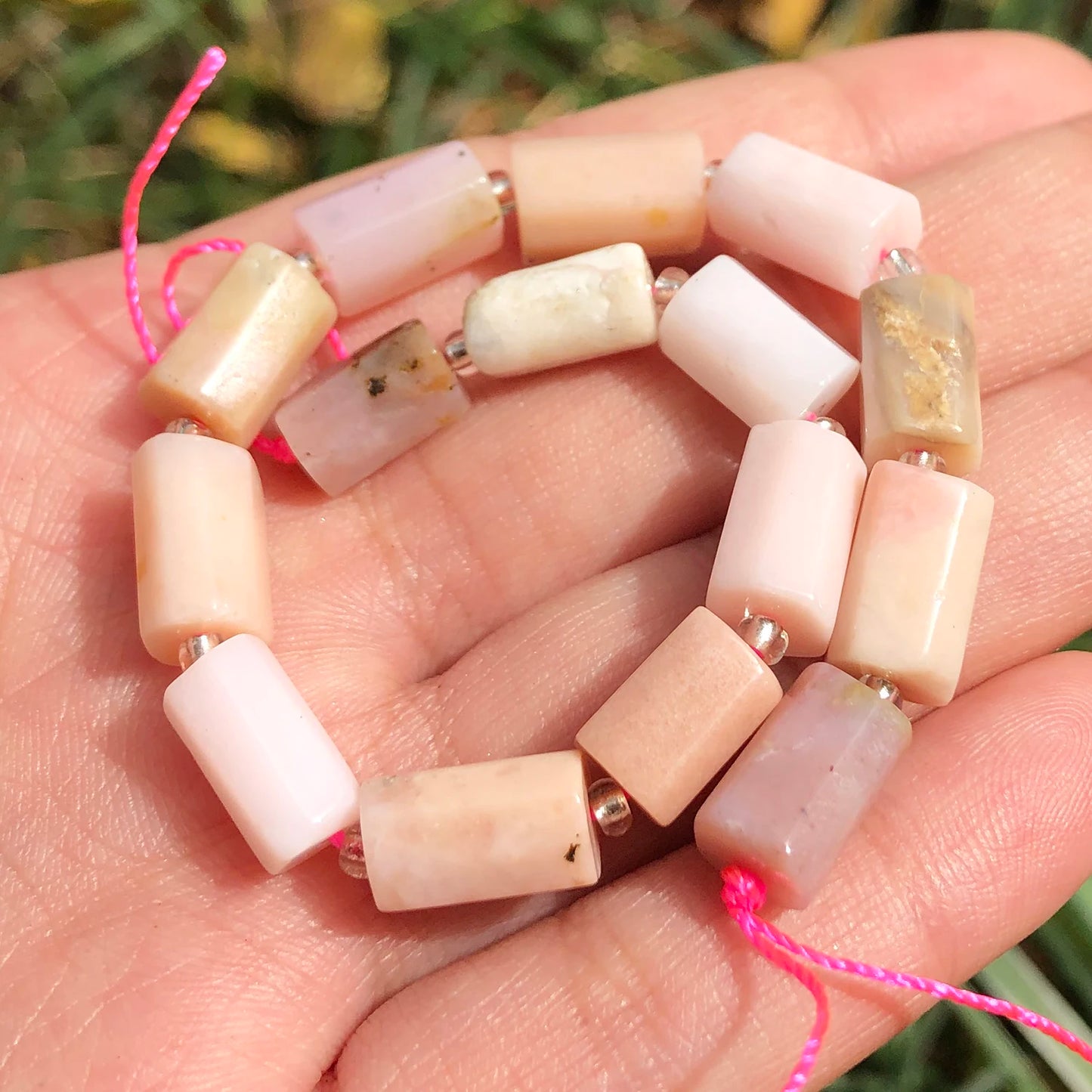 Natural Stone Bead Black Tourmaline Cylinder Shape Loose Spacer Beads for Jewelry Making DIY Bracelet Necklace Accessories 7.5''