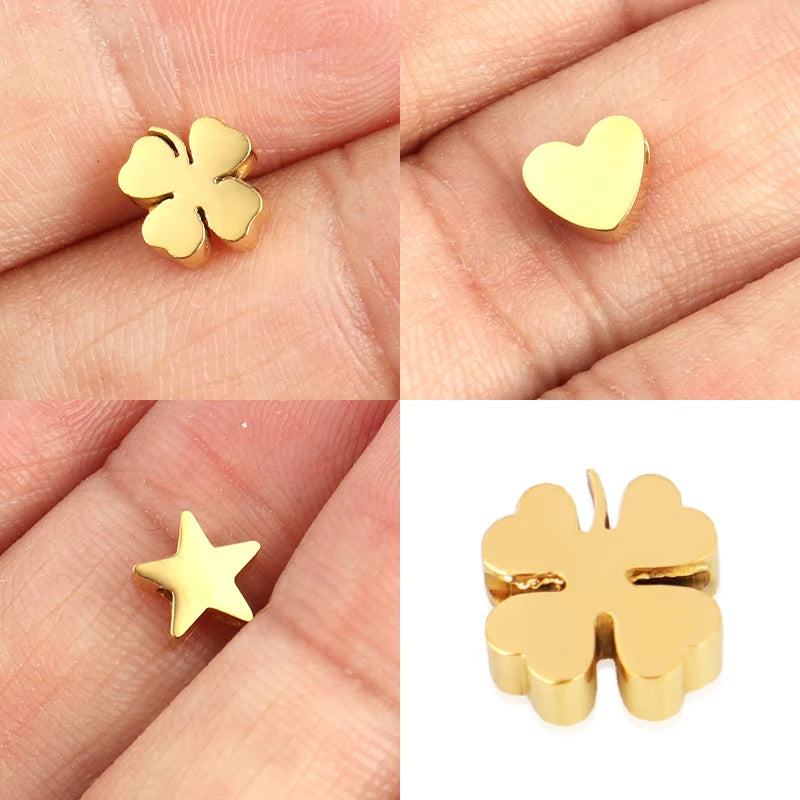 5pcs High Polished Stainless Steel Charms For Women Star Love Heart DIY Pendant Accessories Handmade Jewelry Making Wholesale