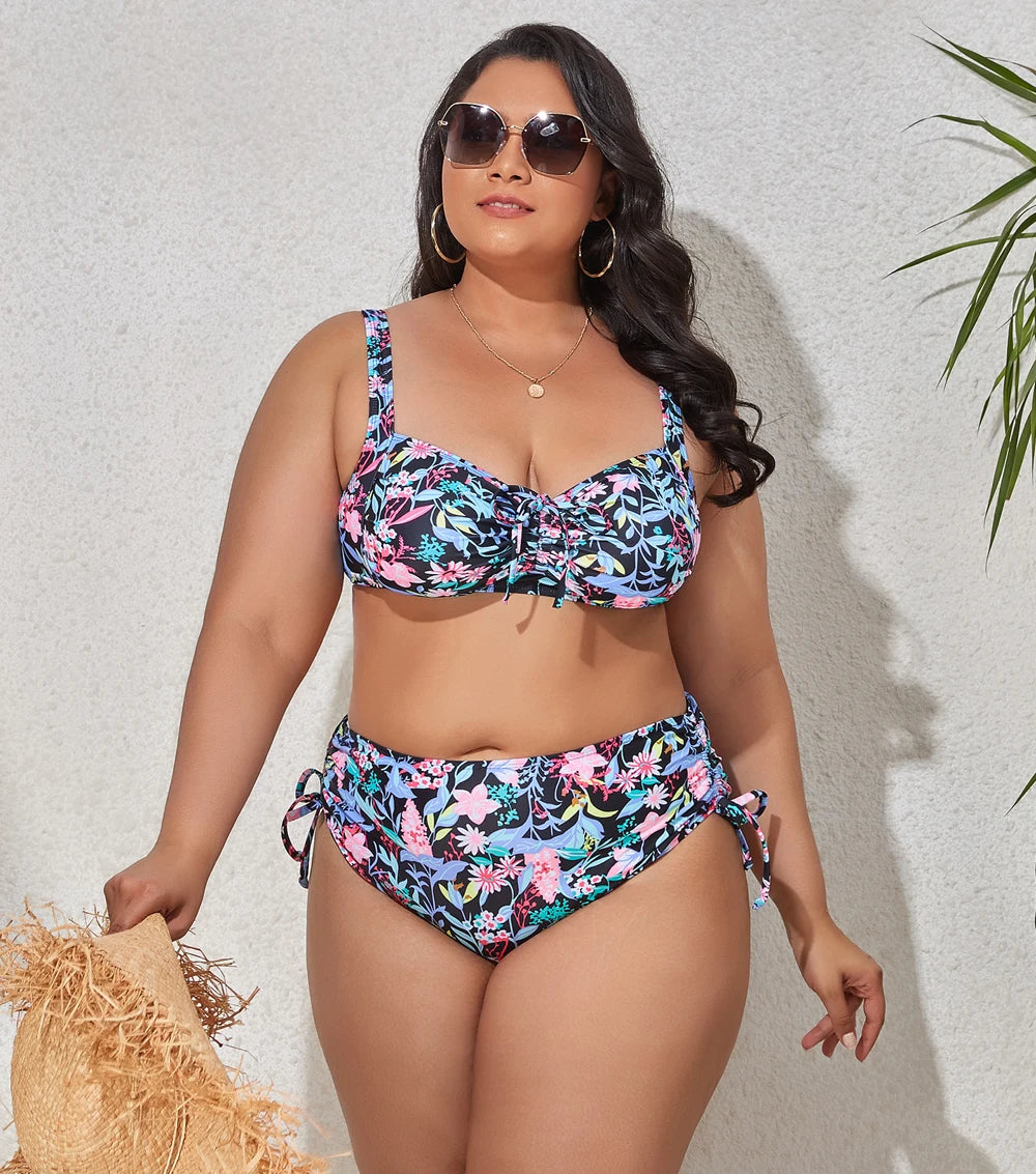 2023 Push Up Bikinis Set Women Swimwear Plus Size High Waist Swimsuit Larges Big Plussize Swimming Suits Bathing Beachwear New