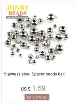 JHNBY 4pcs White Zircon Copper Spacer Beads 6/8/10mm Round Pave CZ Crystal Ball Loose Beads Jewelry Bracelet Making DIY Findings