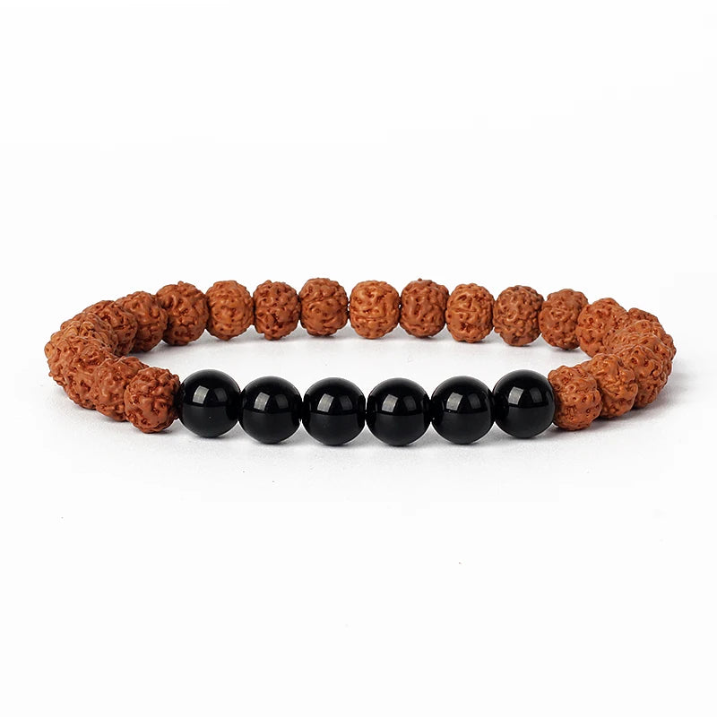 Original Vajra Bodhi Rudraksha Bracelet Men Meditation Mala Bead Bracelets Women Jewelry Nature Prayer Tibetan Buddhism Bracelet