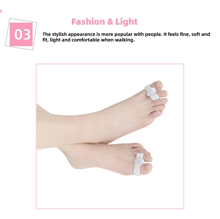 1Pair Interdigital Corrector Foot Massage Toe Separator Thumb Gel Bunion Hallux Valgus Care Protector Orthopedic Pedicure Tools