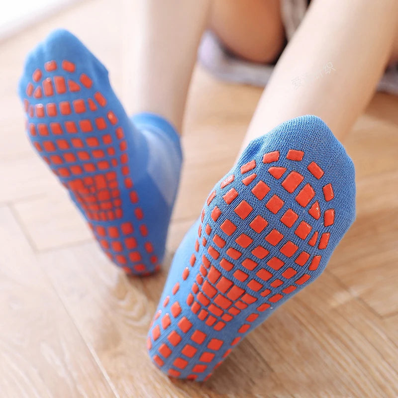 3 Pairs Men's Non-slip Silicone Floor Socks Casual Cotton Mesh Breathable Cozy Yoga Trampoline Foot Massage Ballet Dance Unisex