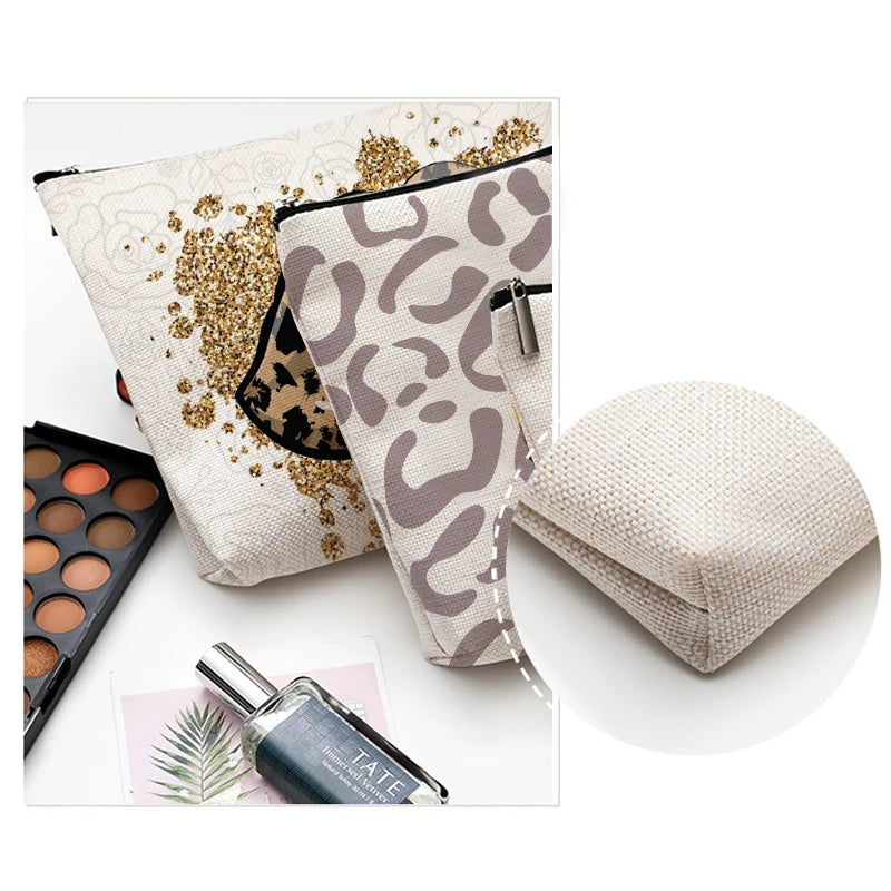 Cosmetic Bag Case Women Makeup Bag Fashion Leopard Print Zebra Striped Teenager Girls Ladies Cosmetics Make Up Pouches Organizer