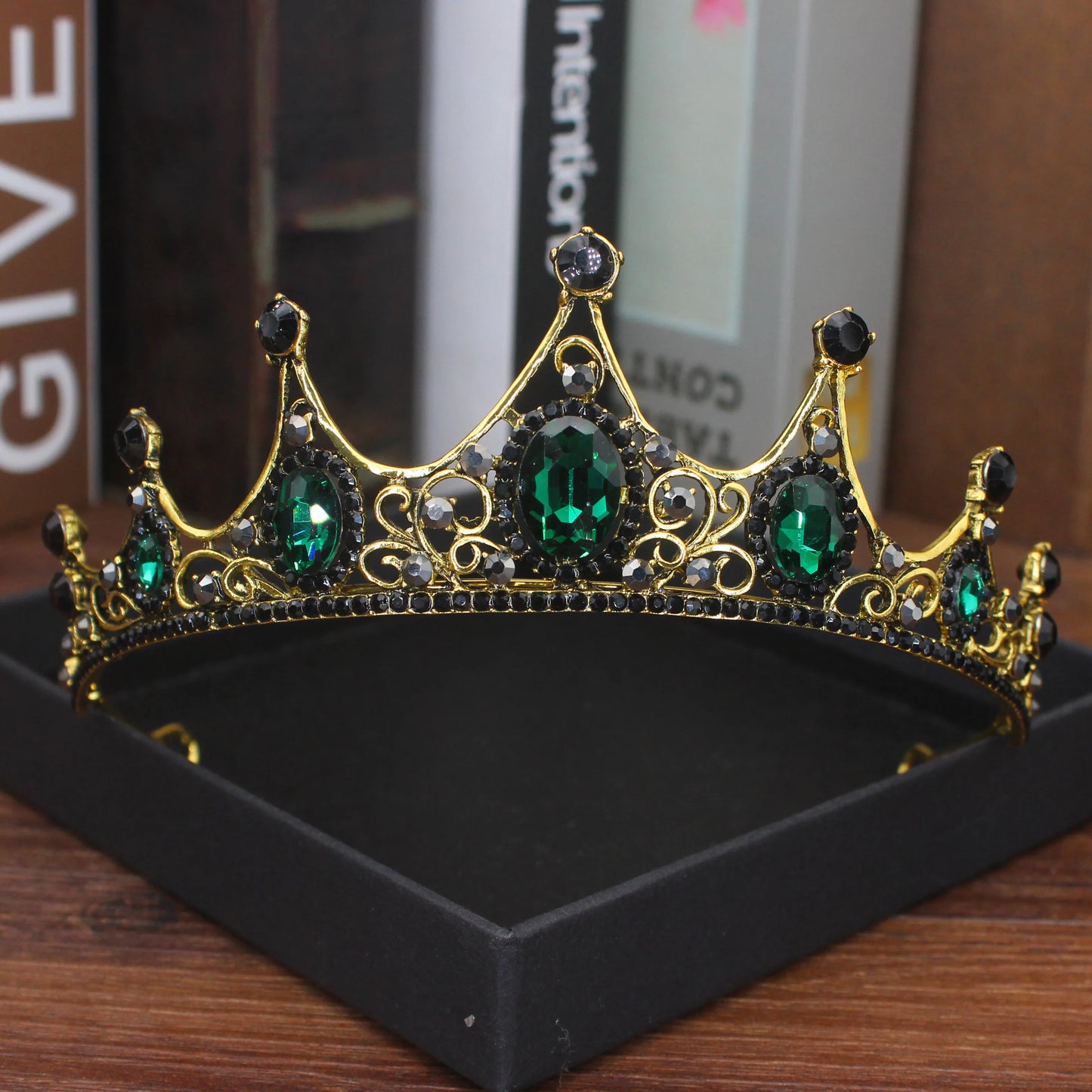 Vintage Baroque Tiara Crown Bride Crystal Queen King Crown Wedding Hair Jewelry Accessories Women Men Pageant Prom Headpiece