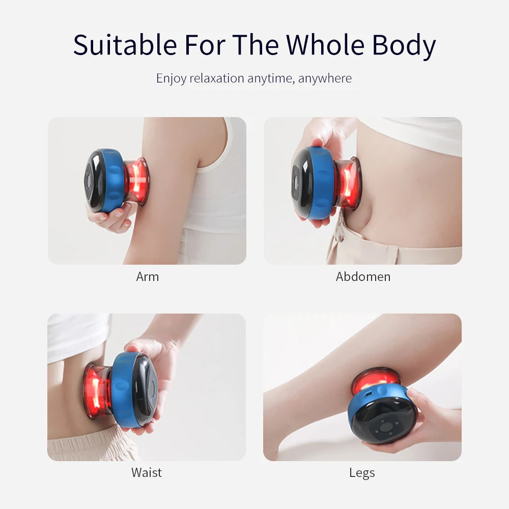Smart Vacuum Suction Cup Cupping Therapy Massage Jars Anti-Cellulite Massager Body Cups Rechargeable Fat Burning Slimming Device