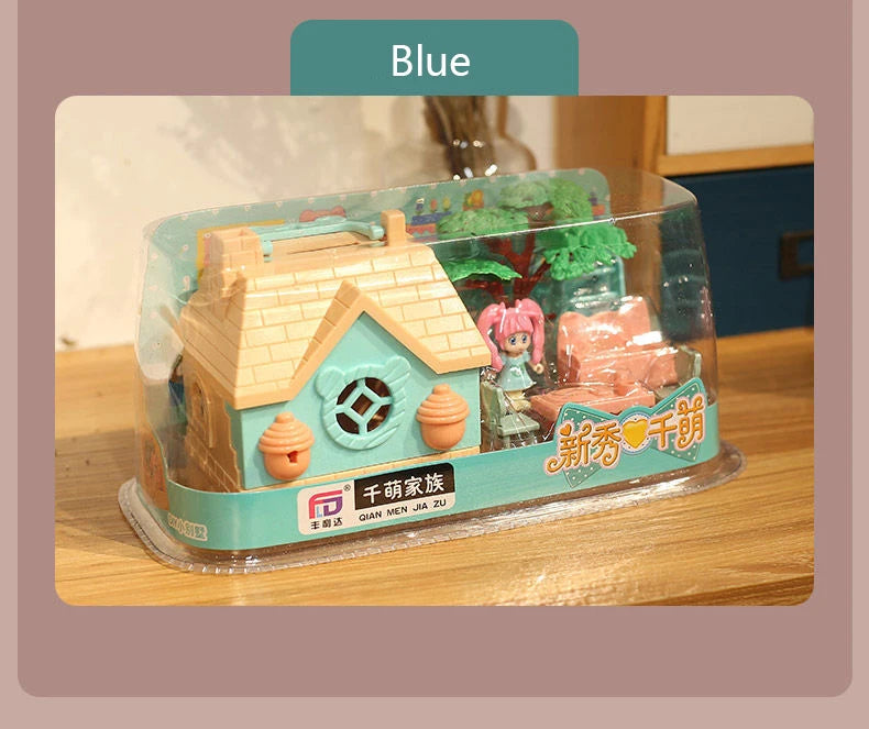 DollHouse Miniature Furniture DIY Doll House With Mini Doll Green Tree Forest Villa Home For Girl Christmas Gift ChildernToys