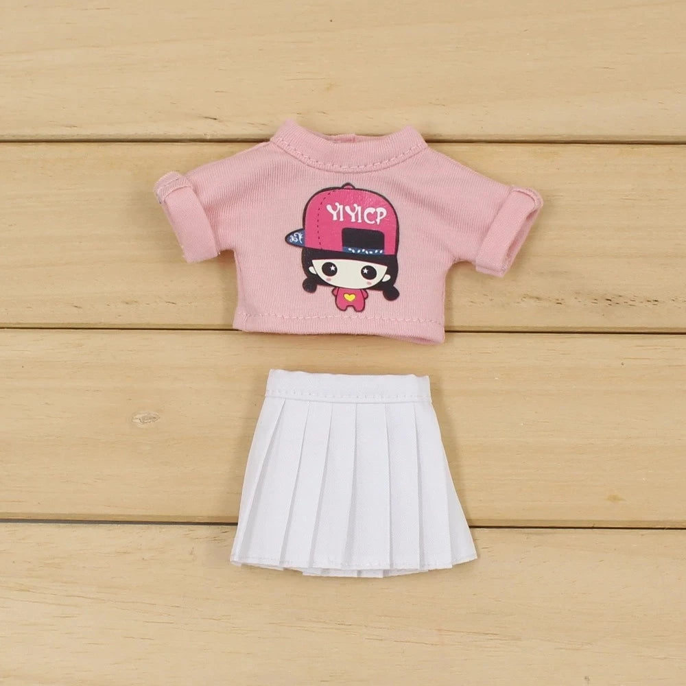 ICY DBS Blyth doll Clothes Christmas Gift toy rainbow dress white shirt white skirt anime outfits