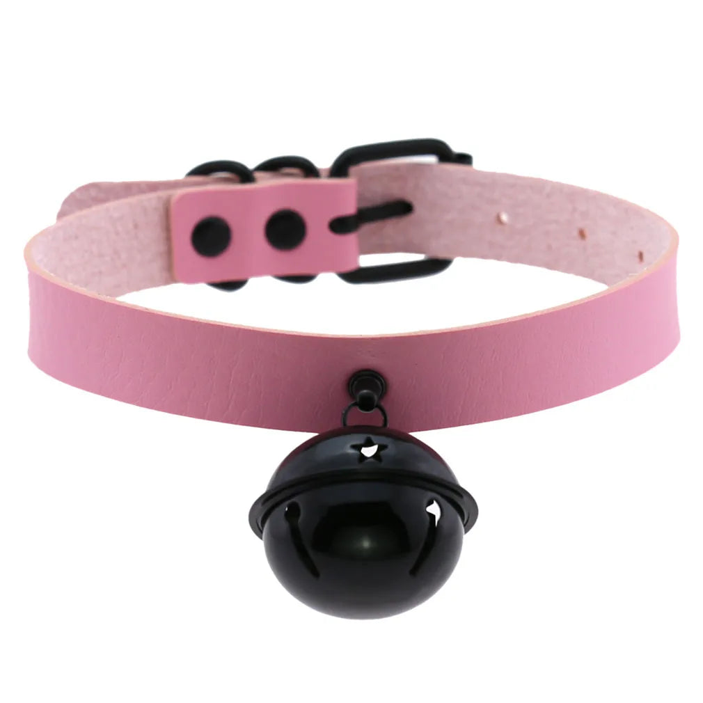 Goth Pink Leather Necklaces Women Punk Black Rivet Spike Collar Chain Neck Strap Gothic Holloween Girls Choker Y2K Body Jewelry