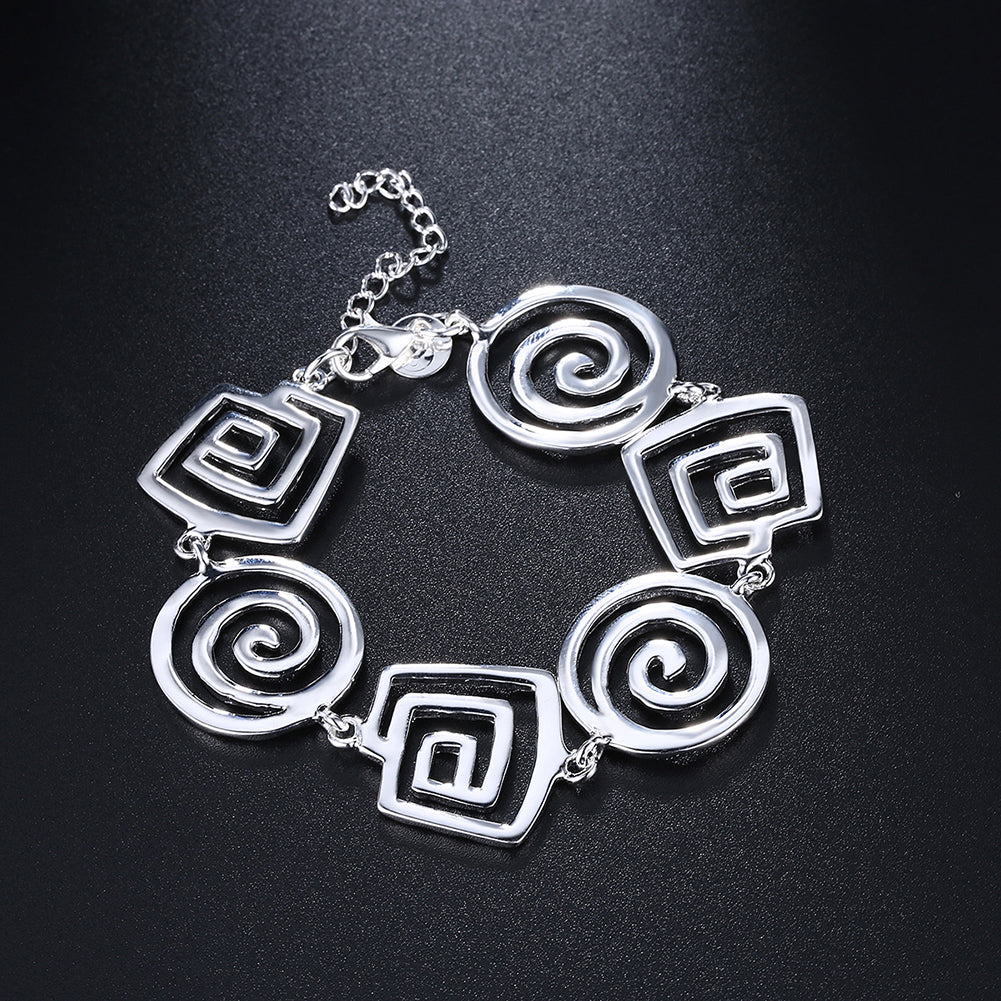Factory direct fashion 925 Sterling Silver Bracelet for woman Retro round pattern chain trend jewelry Wedding party lady gift