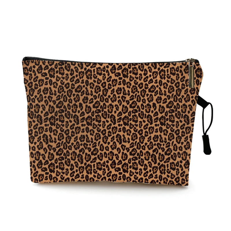 Cosmetic Bag Case Women Makeup Bag Fashion Leopard Print Zebra Striped Teenager Girls Ladies Cosmetics Make Up Pouches Organizer