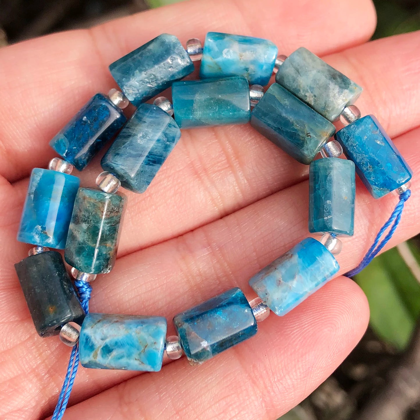 Natural Stone Bead Black Tourmaline Cylinder Shape Loose Spacer Beads for Jewelry Making DIY Bracelet Necklace Accessories 7.5''