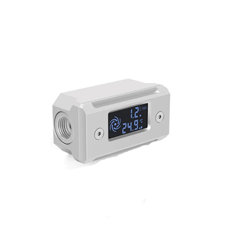 Syscooling water cooling tempreture monitor flow meter LED screen digital display G1/4 thread real time flow meter metal case