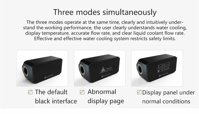 Bykski Thermometer Water Cooling System Monitor Flowmeter Leaking Pump Speed Alarm RPM Temperature Sensor PC Cooler B-TFC-CS-X