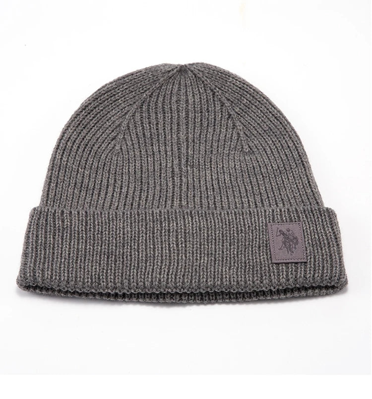 U.S.Polo Assn Autumn And Winter Men's And Women's  Knitted Hats Warm And Casual All-match Trendy Hip-hop Hats Sports Caps