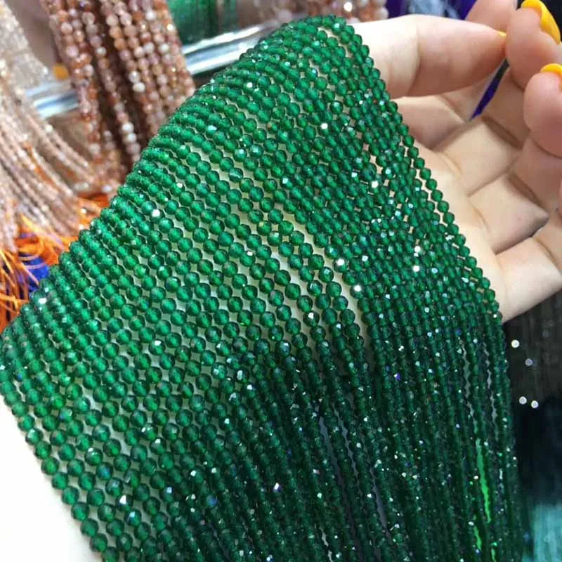 Small Beads Natural Stone Beads Tourmaline Sapphir 2,3,4,5mm Section Loose Beads for Jewelry Making Necklace DIY Bracelet (38cm)