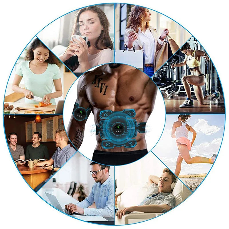 Electric Abdominal Muscle Stimulator EMS Trainer Toner Abdomen Muscle Stimulation Abs Fitness Equipment For Arm Leg Back Massage