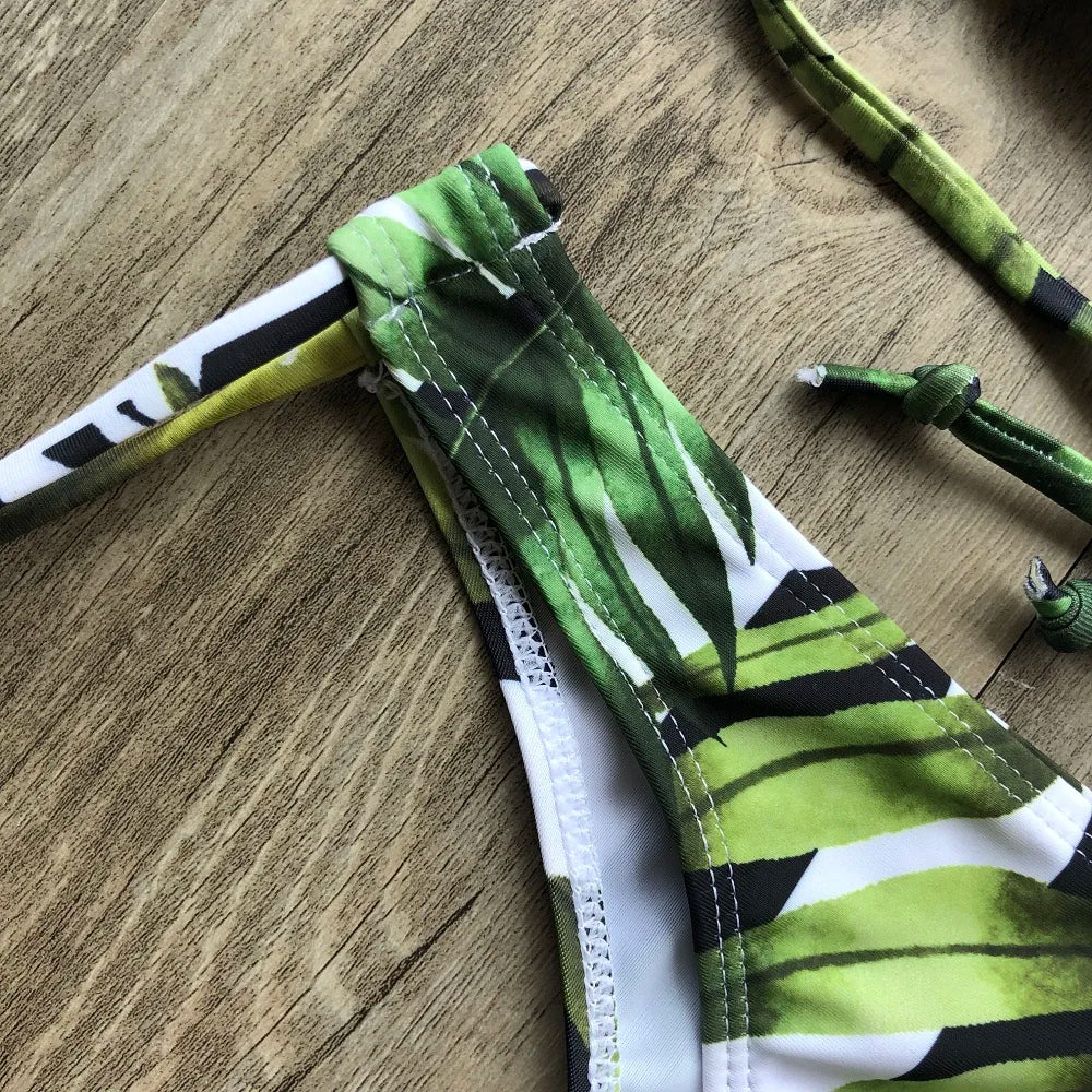 Sexy Bikinis 2019 Swimwear Women Swimsuit Bandage Halter Beach Wear Push Up Bathing suits Female Brazilian Bikini Set