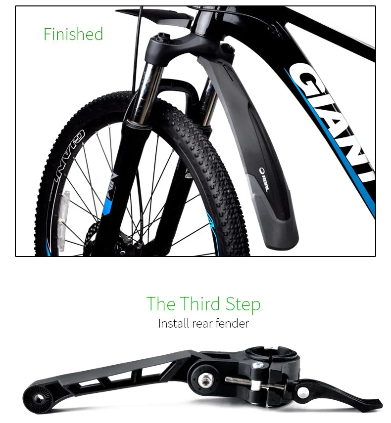 RBRL Bicycle Mudguard Set Mountain Bike Cycling Fender Adjustable MTB Widen Lengthen TPE Patent Quick Release E-Bike Protector