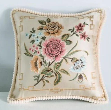 Set of 2 Luxury Cushion Cover 45x45  Floral Design European Style Decorative Throw Pillow Case For Car Sofa Seat Living Room