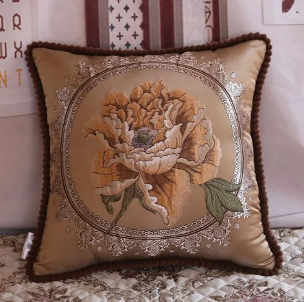 Set of 2 Luxury Cushion Cover 45x45  Floral Design European Style Decorative Throw Pillow Case For Car Sofa Seat Living Room