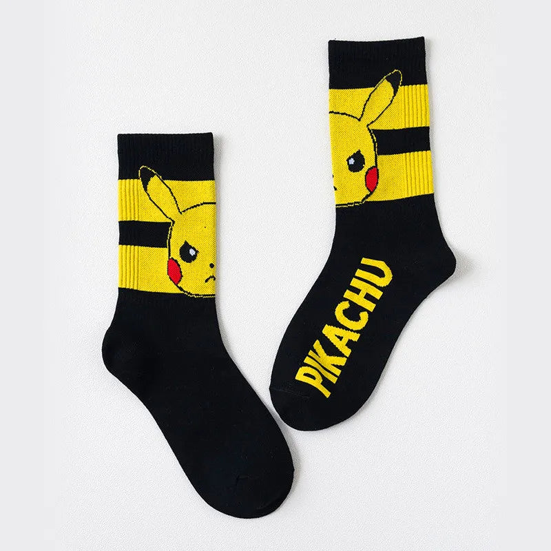Pokemon Pikachu Game Cotton Socks Pokemon Go Squirtle Charmander Bulbasaur Anime Cosplay Men Women Christmas Gift Sock