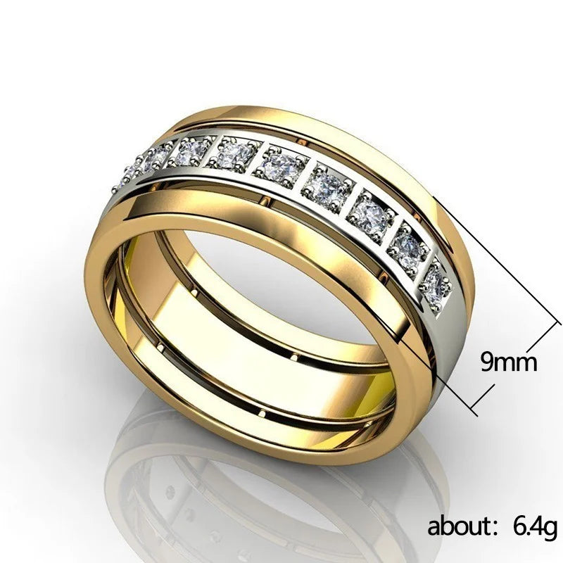 CAOSHI Stylish Temperament Women's Wedding Rings with Dazzling Crystal Trendy Female Engagement Jewelry Statement Accessories