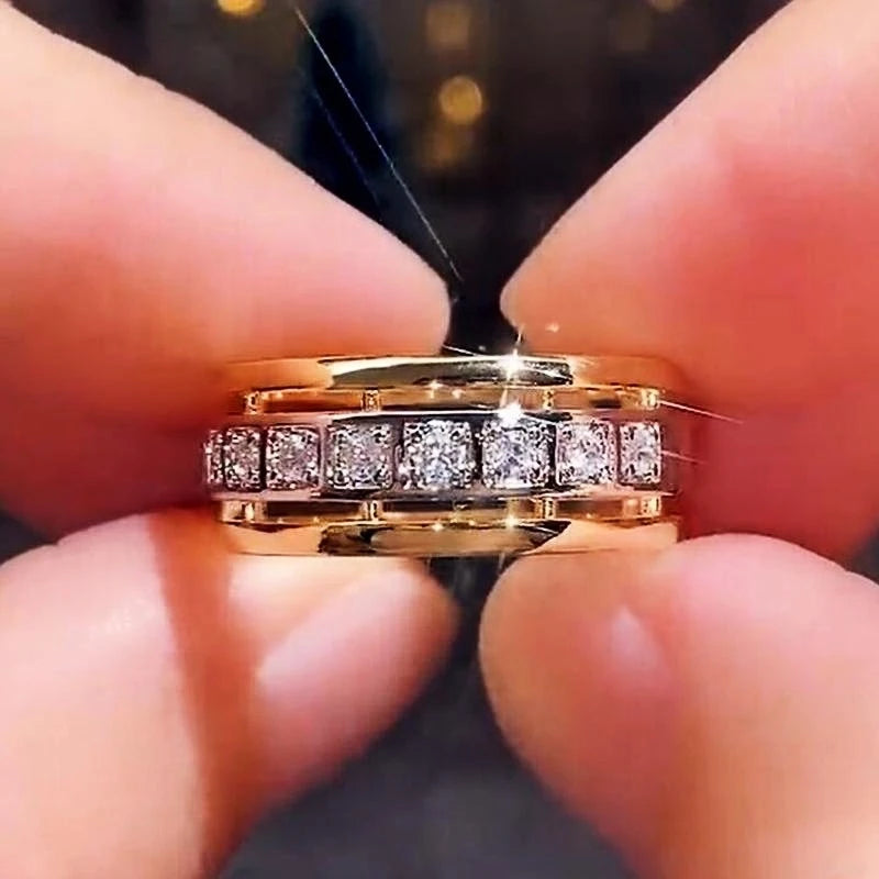 CAOSHI Stylish Temperament Women's Wedding Rings with Dazzling Crystal Trendy Female Engagement Jewelry Statement Accessories