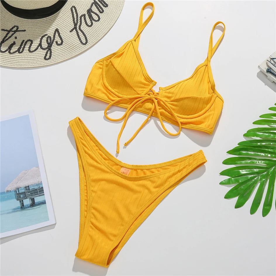 Push up Bikinis 2022 Mujer Swimsuit Women Female Swimwear Sexy Bikini Set 2 Piece Brazilian Thong Bathing Suit Summer Beach Wear