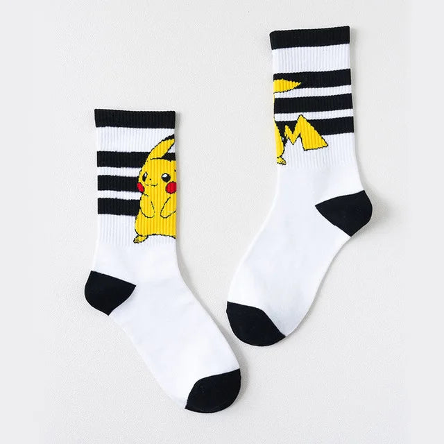Pokemon Pikachu Game Cotton Socks Pokemon Go Squirtle Charmander Bulbasaur Anime Cosplay Men Women Christmas Gift Sock