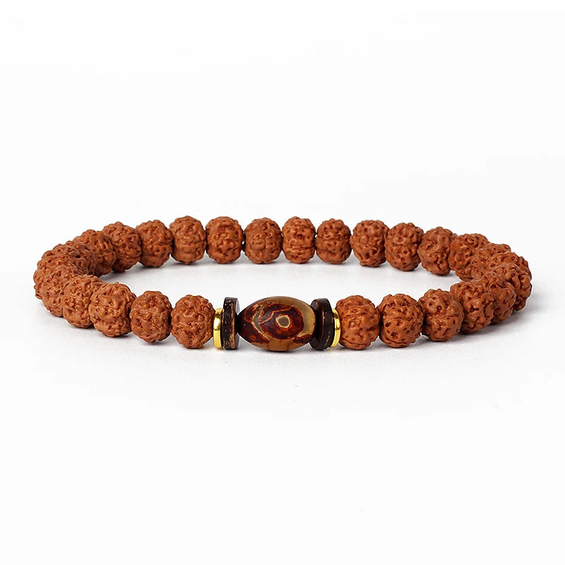 Original Vajra Bodhi Rudraksha Bracelet Men Meditation Mala Bead Bracelets Women Jewelry Nature Prayer Tibetan Buddhism Bracelet