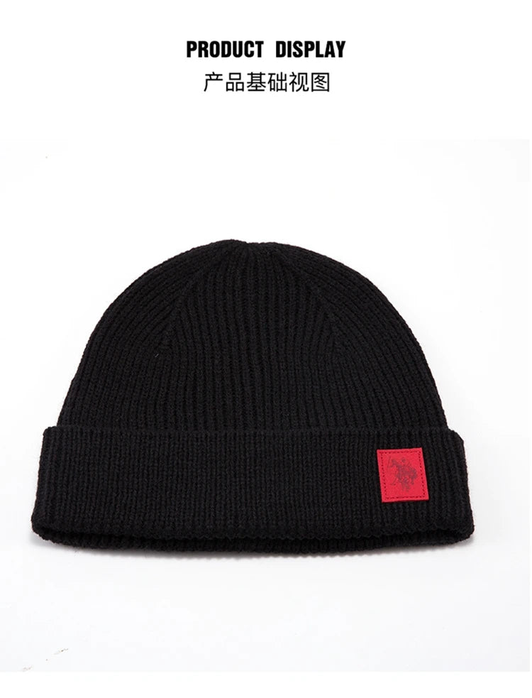 U.S.Polo Assn Autumn And Winter Men's And Women's  Knitted Hats Warm And Casual All-match Trendy Hip-hop Hats Sports Caps