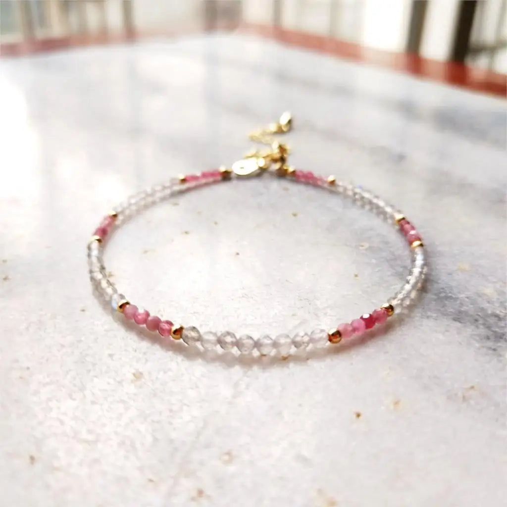 Lii Ji  Real Stone Lapis lazuli Peridots Labradorite Pink Tourmalines Turquoises Bracelet Women Men Yoga Healing  1pcs