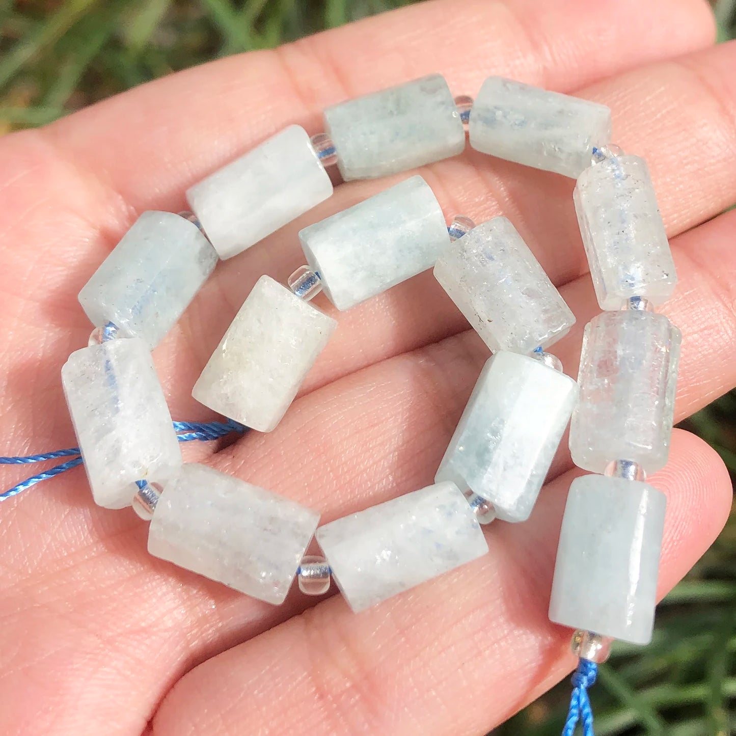Natural Stone Bead Black Tourmaline Cylinder Shape Loose Spacer Beads for Jewelry Making DIY Bracelet Necklace Accessories 7.5''