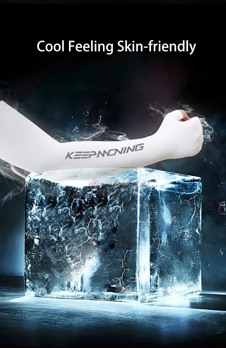 Spring Summer Sleeves Cycling Cuff for Men Sports Outdoor Camouflage Cool Glove Women Arm Sleeves Sun Protection Ice Silk Warmer