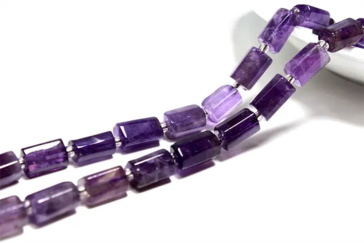 Natural Tourmaline Apatite Emerald Agates Amethysts Jades Cylinder Stone Spacer Beads for Jewelry Making DIY Bracelet 7.5inch