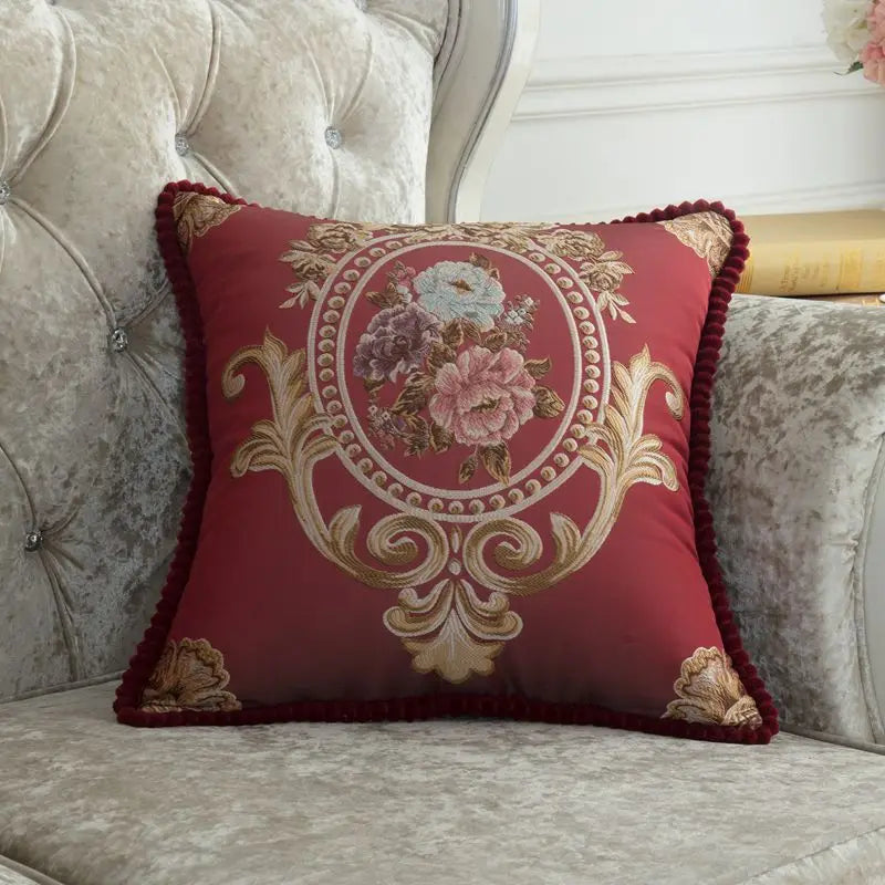 Set of 2 Luxury Cushion Cover 45x45  Floral Design European Style Decorative Throw Pillow Case For Car Sofa Seat Living Room