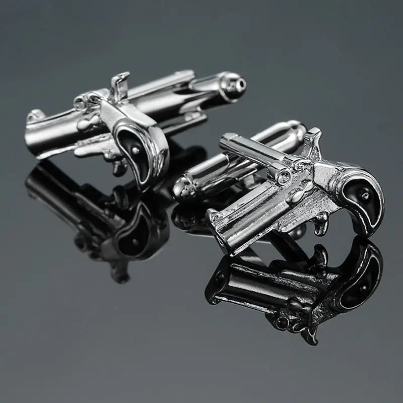 AS High quality playing card Cufflinks new fashion stock hammer dice pistol Cufflinks men's shirt badge pin birthday party gift