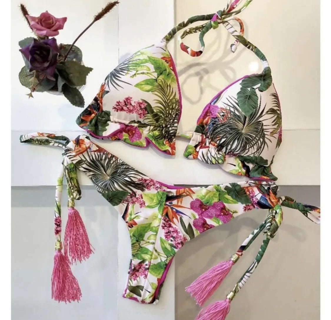 RUOTONGSEPT 2023 Striped Bikini Set Knotted Swimsuit Women Biquinis Beach Sexy Thong Swimwear Bandage Brazilian Mirco Bikinis