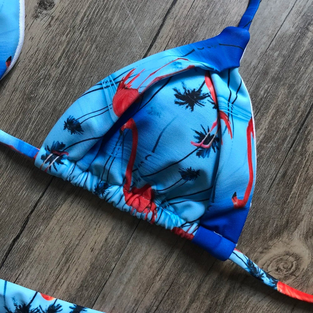 Sexy Bikinis 2019 Swimwear Women Swimsuit Bandage Halter Beach Wear Push Up Bathing suits Female Brazilian Bikini Set