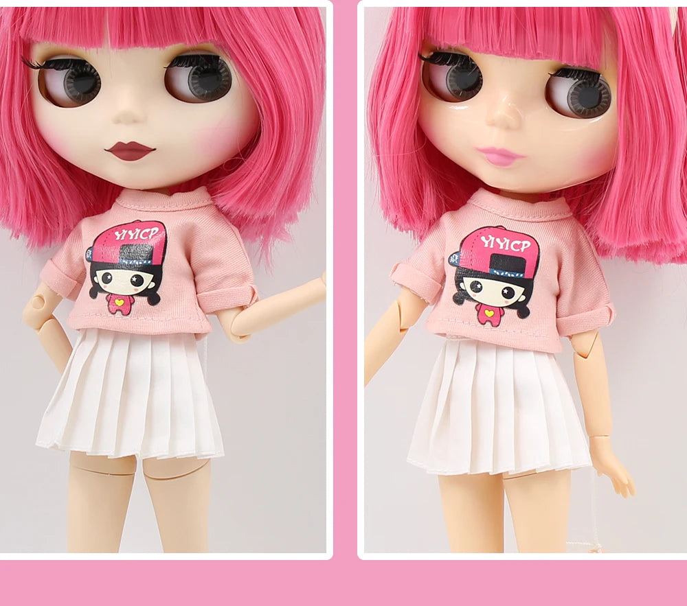 ICY DBS Blyth doll Clothes Christmas Gift toy rainbow dress white shirt white skirt anime outfits