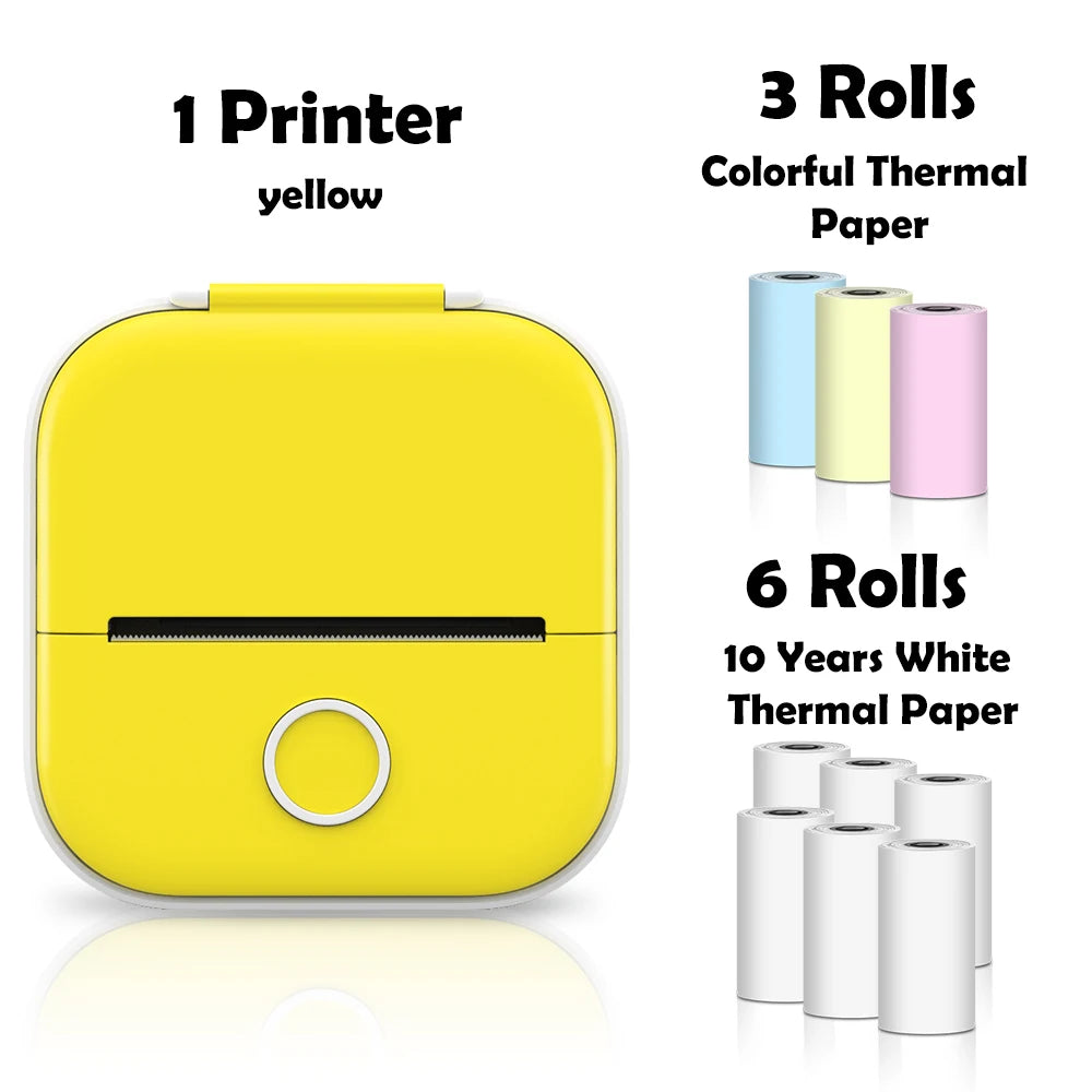 Phomemo T02 Pocket Printer Photo Journal Printing 53mm Sticker Labels Wireless Connection No-Ink Thermal Printing Long Battery