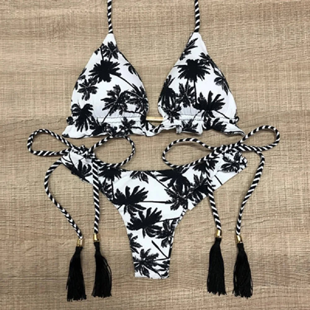 Sexy Bikinis 2019 Swimwear Women Swimsuit Bandage Halter Beach Wear Push Up Bathing suits Female Brazilian Bikini Set